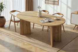 Hanah Home Mesa de Comedor Sablin Roble Cádiz